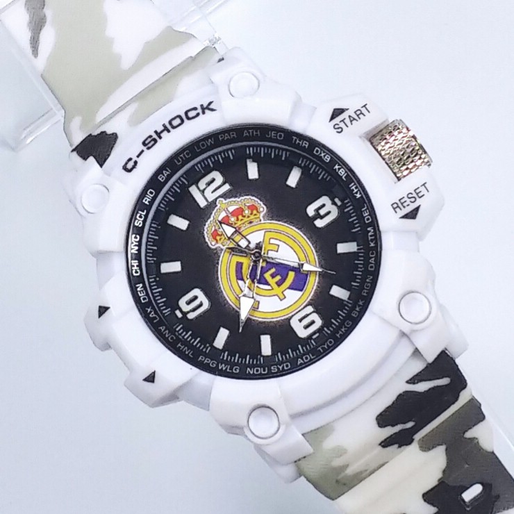 [MANTUL TUL TUL] JAM TANGAN REAL MADRID STRAP PUTIH ARMY