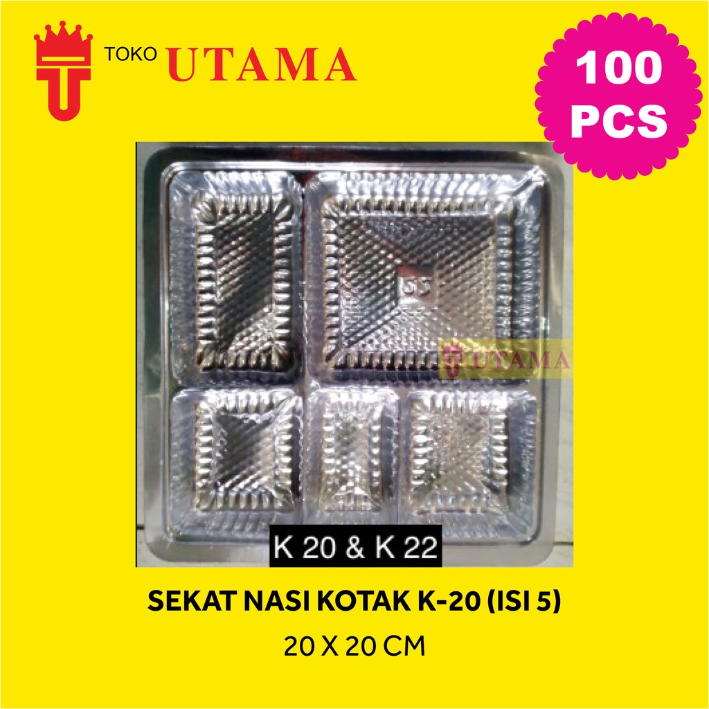

(100pcs) Mika Sekat Nasi Kotak K 20 (isi 5)
