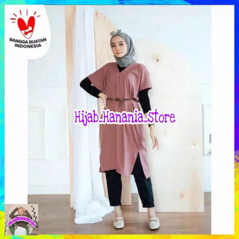 (MURAH ) Baju Tunik Wanita Terbaru 2021 Lidya Tunik Free Belt | Atasan Wanita Terbaru Kekinian Tunik