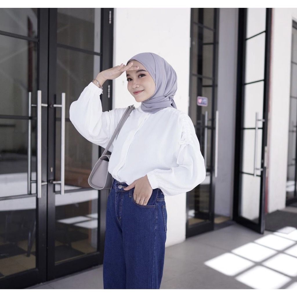 VEXIOS - ZRX OOTD GION / GAVI LENGAN SERUT / Pakaian Blouse Wanita lengan Panjang / Blouse Casual wa