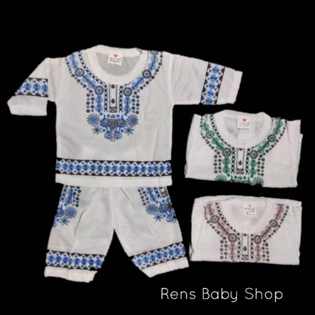 Uje setelan baju celana muslim ngaji koko putih peci anak bayi laki laki