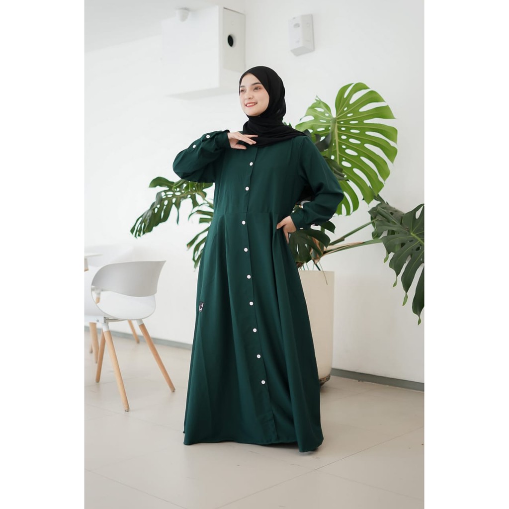 abaya zuney by ANNASIHAH itycrepe anasya full kancing m l xl xxl original branded