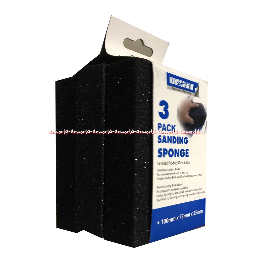 Kingorigin 3Pack Sanding Sponge Amplas Kotak Untuk Membersihkan Cat Dan Alat Memoles