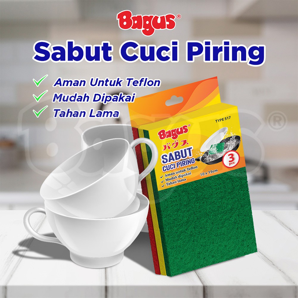 Bagus Sabut Cuci Piring 10 x 15cm isi 5s