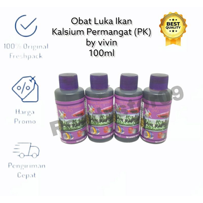 aquarium ikan obat ikan vivian kalsium permangat pk 100 ml ori