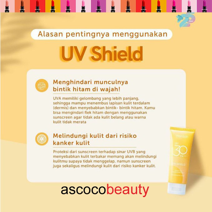 Wardah UV Shield Essential Sunscreen Gel SPF 30 Sun Screen Tabir Surya Matahari  40ml ✰ ascocobeauty ✰