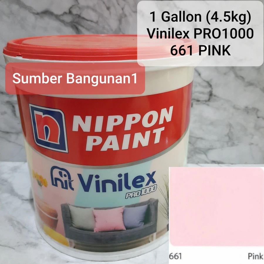 Cat Tembok Vinilex PRO1000 PINK 661 [Untuk Instant/Same day]cat interior dinding nippon paint