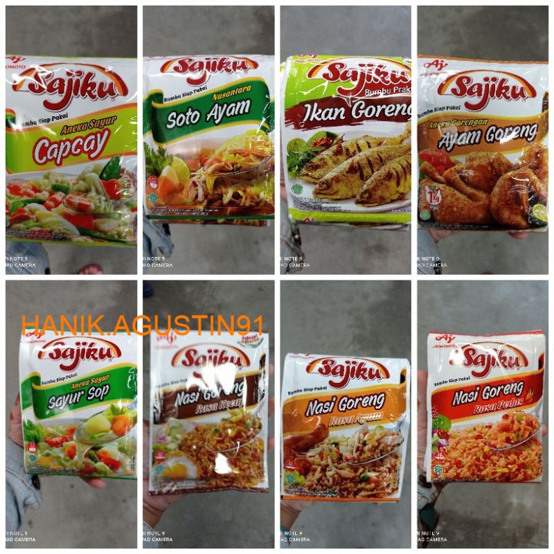 

VARIAN Ajinomoto Sajiku Bumbu Instan Siap Pakai Halal 1 renteng isi 10 Sachet SS91