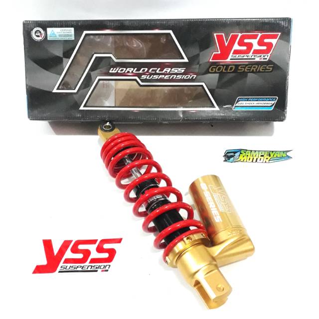 Shockbreaker Shock Skok Belakang Matic 310mm Tabung Bawah Kuning & Merah YSS New C-Euro Mio Beat Sco