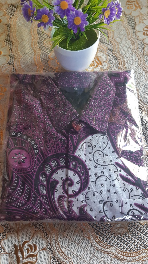 Minoelya Ungu Kemeja Batik Pria Full Furing Reguler Fit C001