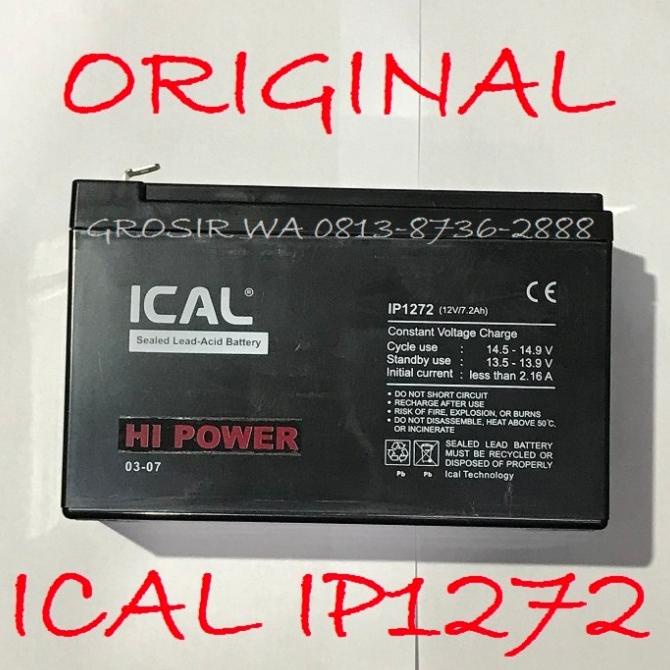 Aki Baterai Kering Ups Ica Ical 1272 Pengganti Ip1275 Ical 12V 7Ah
