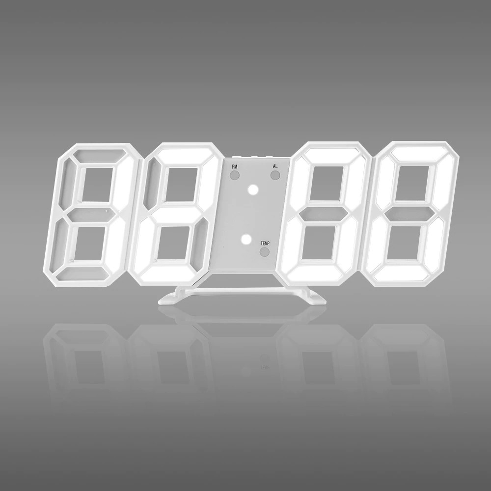 Hot Time Large Led Digital Wall Clock Alarm Date Temperature Automatic Backlight Table Shopee Indonesia