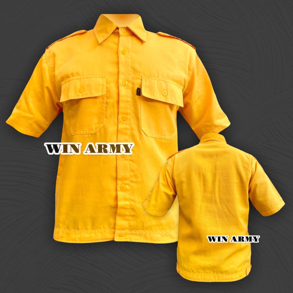 WIN Baju Kemeja Pria Kasual Polos Hitam Putih Lengan Panjang / hem baju pria / kemeja cowok Terbaru