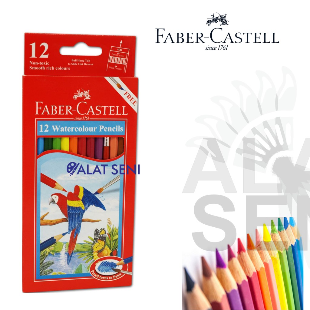 

PENSIL WARNA FABER CASTELL WATERCOLOUR 12 PANJANG
