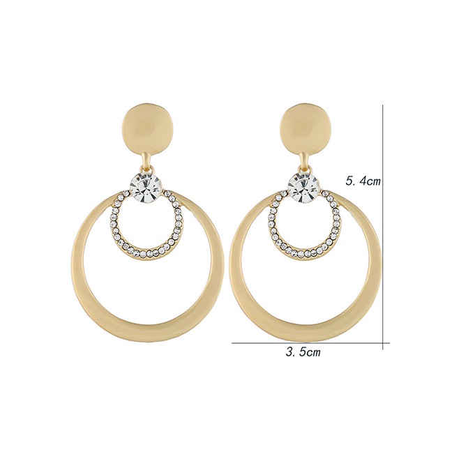 LRC Anting Tusuk Fashion Double Circle Earrings F40656