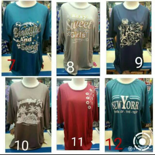 Kaos Wanita  Lengan 3/4 / Atasan Wanita Jumbo / Kaos Jumbo / Kaos Cewek / Kaos Perempuan / Kaos Oblo