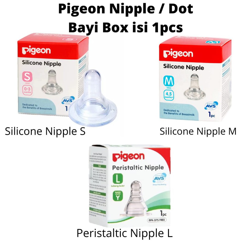 Pigeon Botol Susu PP RP || Premium Clear Flexible  120ml 240ml Slim Neck Bottle Round Base || Dot Peristaltic Standard Round Nipple Bayi Silicone Silikon Slimneck Slim neck S M L isi 1 pc SATUAN