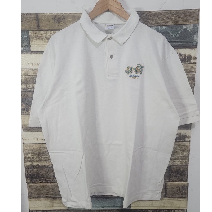 Crazy Shirt Hawaii 90s Vintage US Polo Shirt White ( XL )