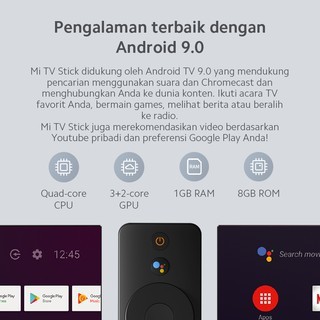 Xiaomi Mi TV Stick Android 9.0 Google Assistant &amp; Smart Cast Garansi Resmi