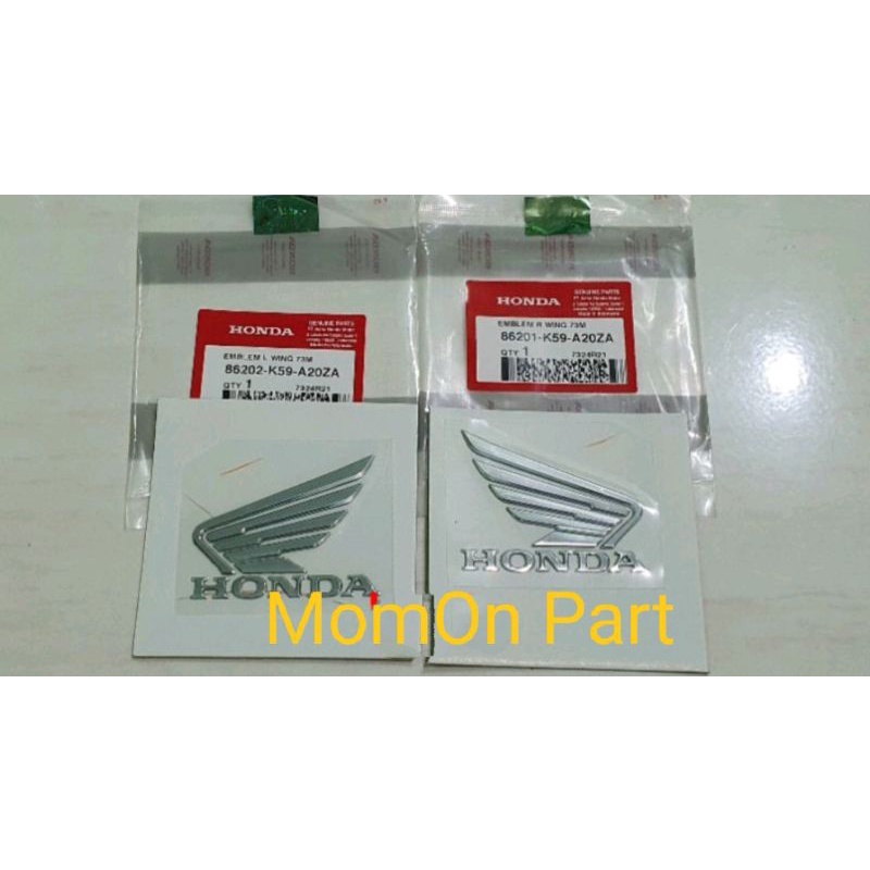 Emblem Honda Wing Wings Sayap 3D Vario 150 1 Set Kanan Kiri original