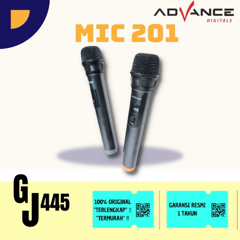 Advance Audio MIC 201 Dua Microphone Wireless Professsional Mic Karaoke Double