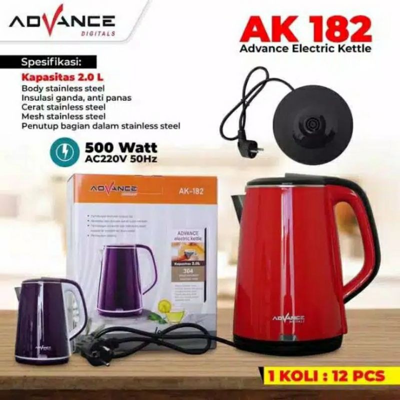 KETTLE LISTRIK ADVANCE AK-182 TEKO LISTRIK ADVANCE BAGUS BERKUALITAS