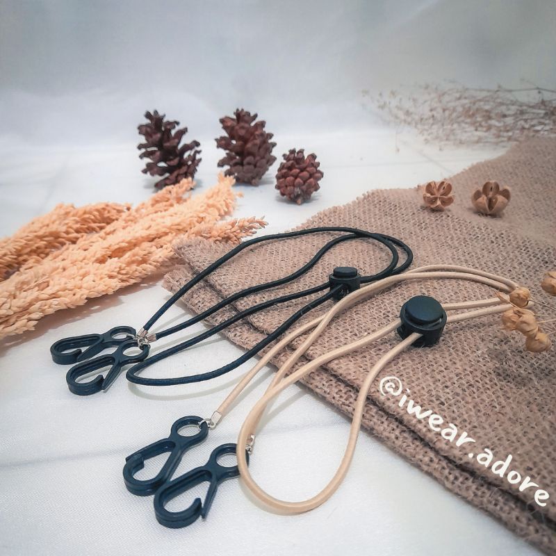 [ADORE] Strap Masker Hitam / Strap Mask Polos Premium / Strap Mask Tali Elastis / Tali Masker / Kalu