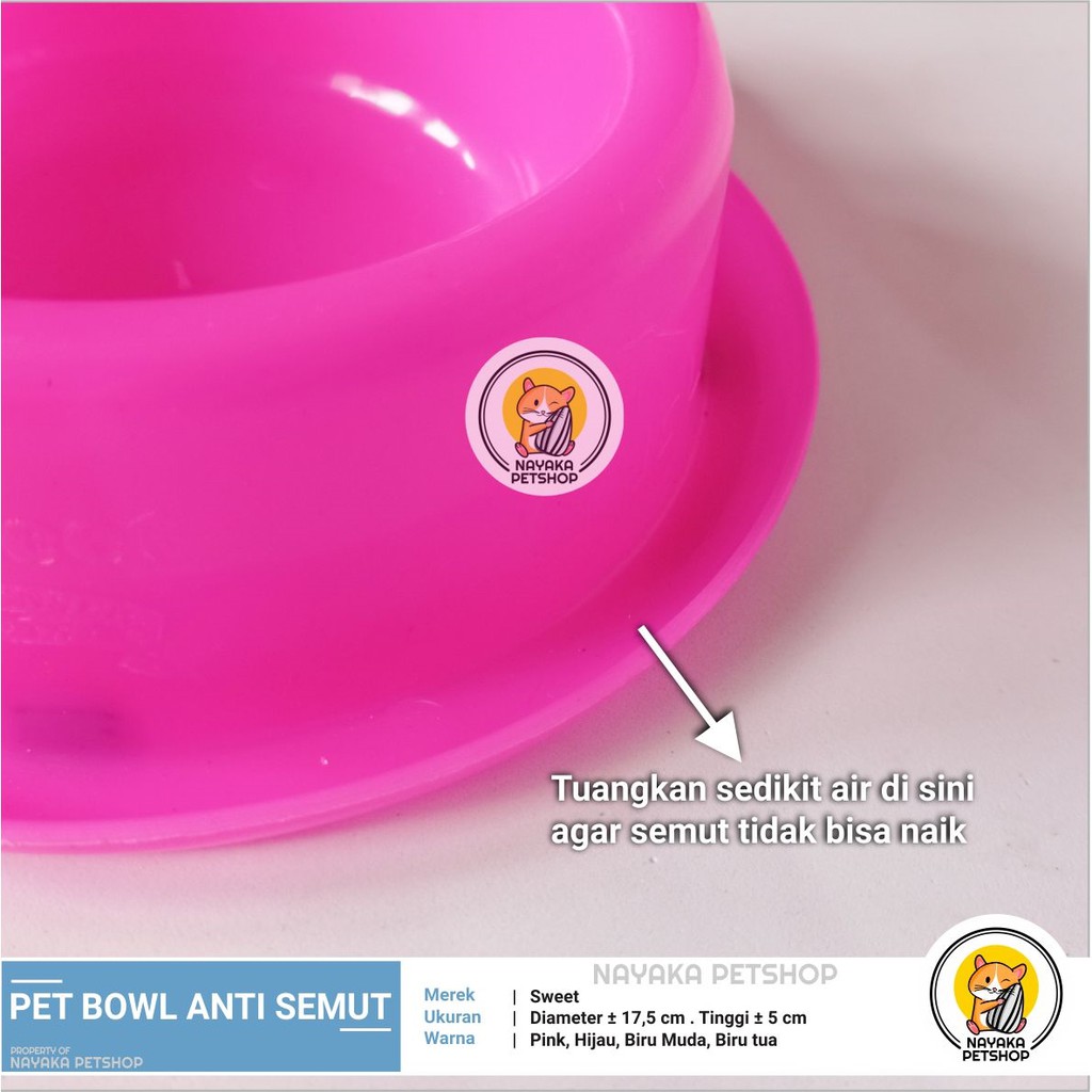 Pet Bowl Anti Semut Piring Tempat Wadah Makan Minum Hewan Kucing