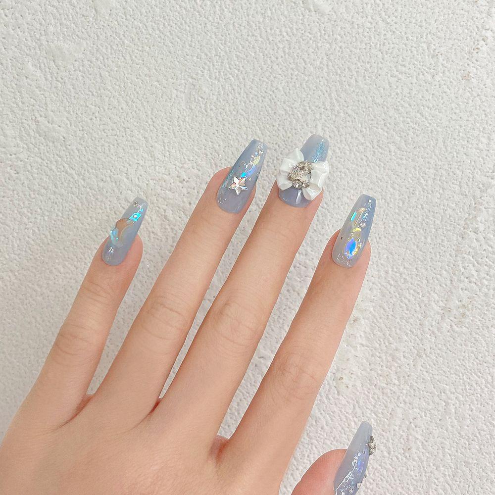 AUGUSTINA Agustinina Dekorasi Nail Art Hati Bintang Bulan Ornamen Manikur Aksesoris Kerajinan DIY Kristal Permata Rhinestones