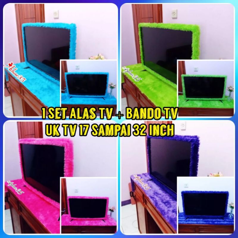 Bando Tv Led Dan Alas Tv 1set Bando Tv Led Bulu Rasfur Bando Tv Uk 17 - 32 Inch Taplak Tv Ukuran 100