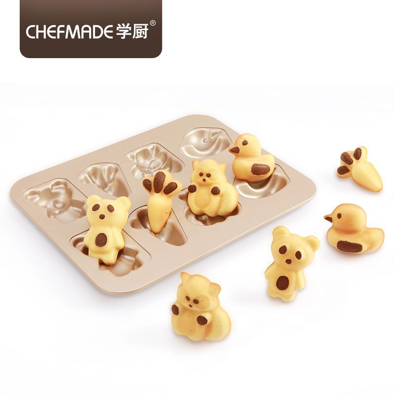 chefmade 8cups cute animal characters wk9319 / loyang kue bentuk motif