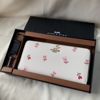 Jual Coach Long Wallet Accordion Zip Wallet With Heart Floral Print C3287 Indonesia Shopee Indonesia