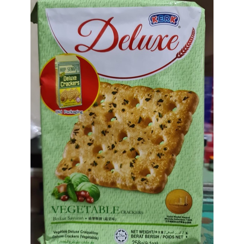 

Hup seng deluxe crackers vegetable flavor 258gr / biskuit hup seng / biskuit sayur