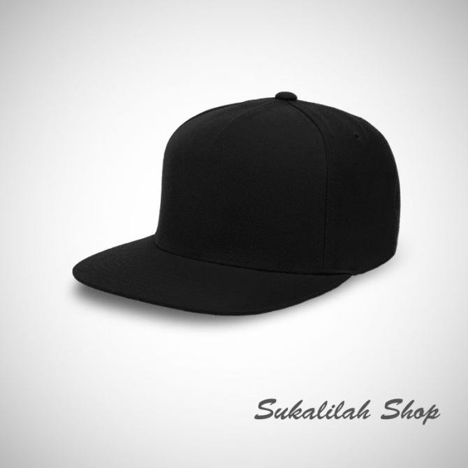 Topi Snapback Hitam Polos - Hitam