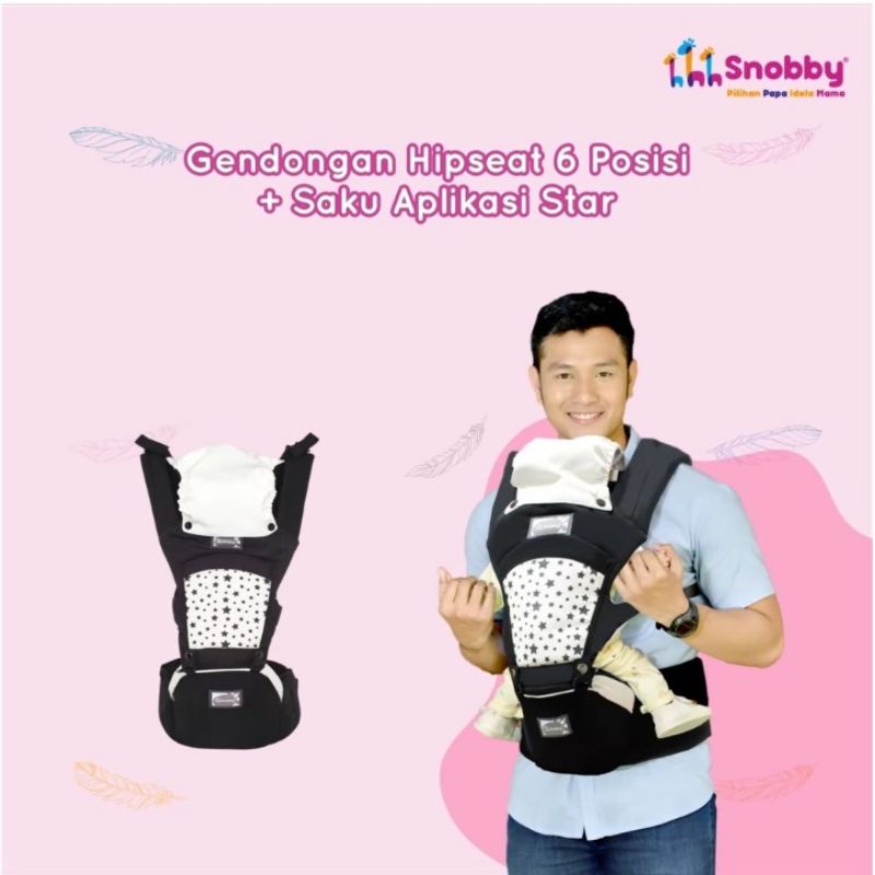 GENDONGAN BAYI 6 POSISI SNOBBY Gendongan Hipseat Saku TPG 2148 Star 2145 Wave 2147 Matrix 2146 Terazzo Hip seat gendongan