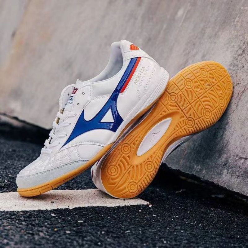 Sepatu Futsal Mizuno Morelia III Neo White Blue IC