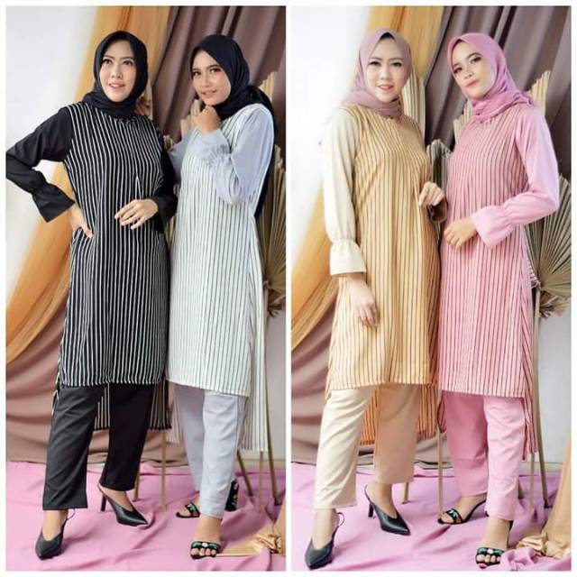 SET LONG TUNIK SALUR