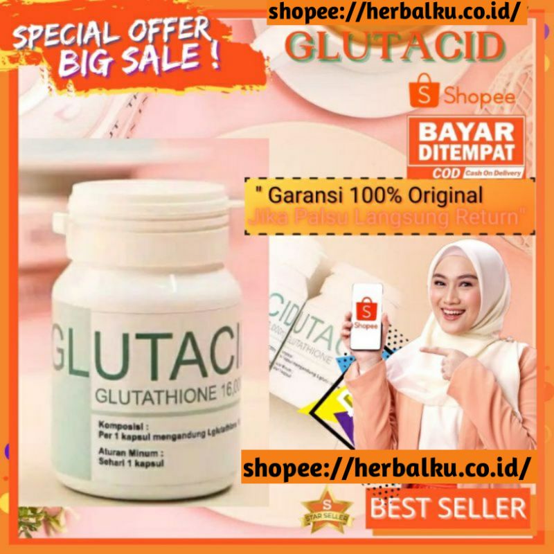 GLUTACID Whitening 16 000 mg Original Pemutih Badan ORI
