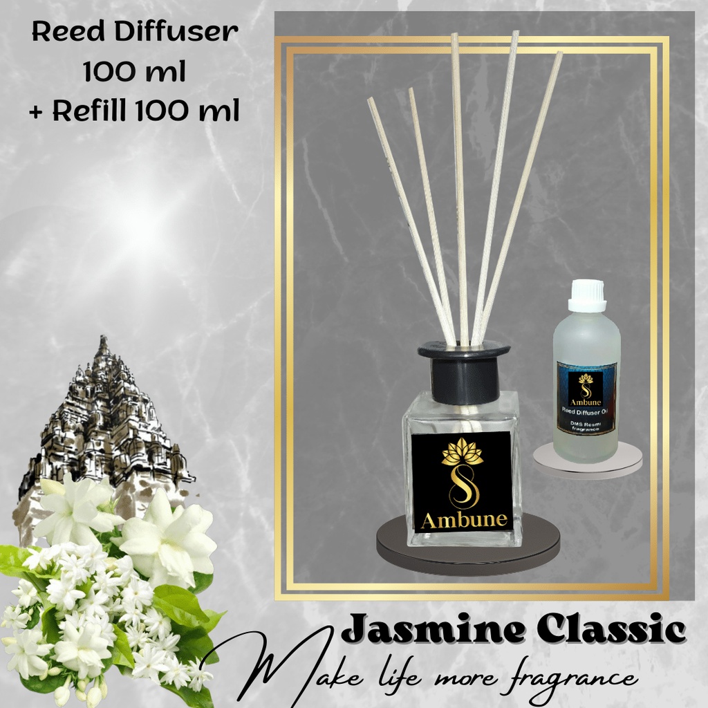 Pewangi ruangan JASMINE CLASSIC Reed Diffuser Oil 100 ml  Ambune