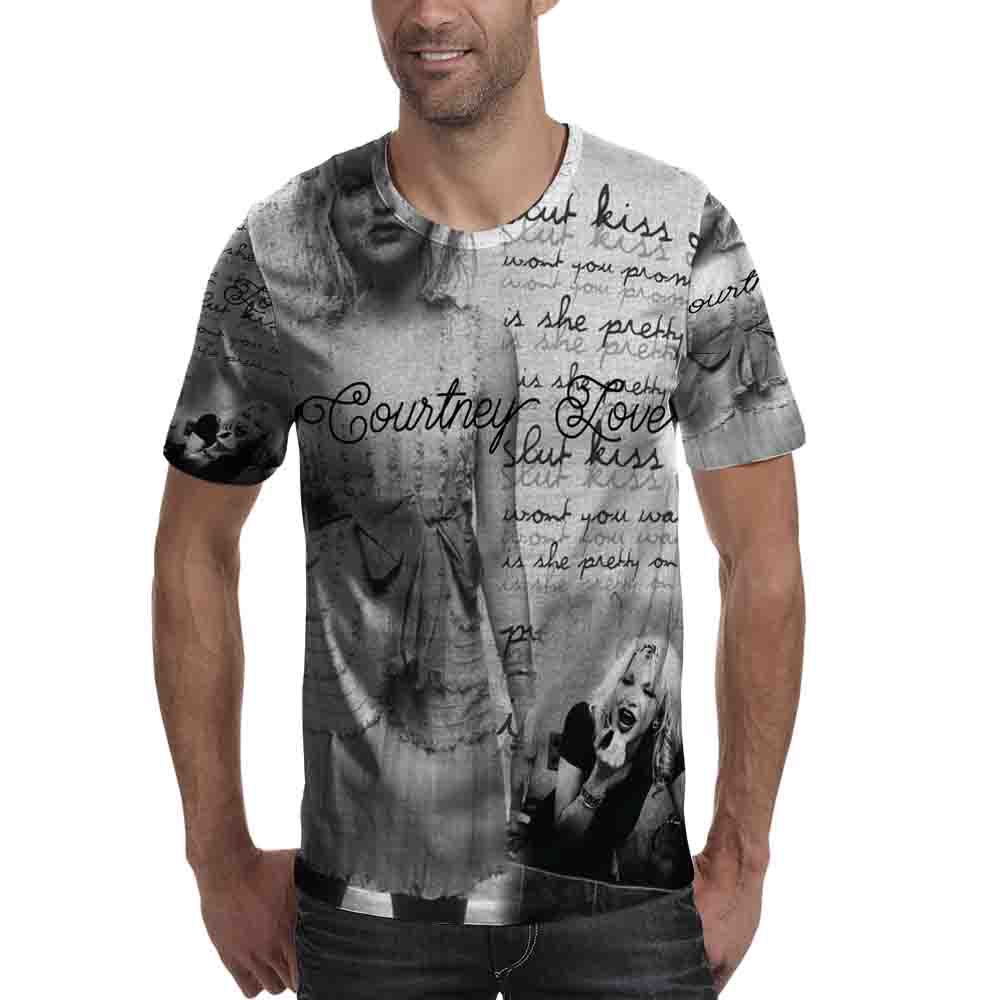 Fullprint Tshirt Courtney Love Cobain Kaos Bahan Polyester