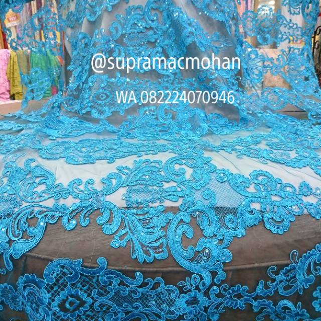 Kain kebaya tulle payet