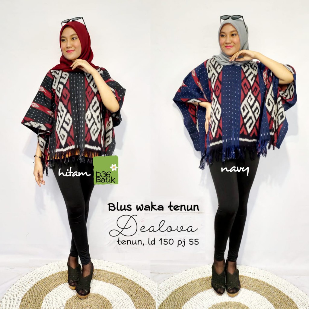 [PREMIUM] Blus Waka Tenun Dealova Batik Jumbo Tenun Troso Atasan Handmade Modern Kerja Songket