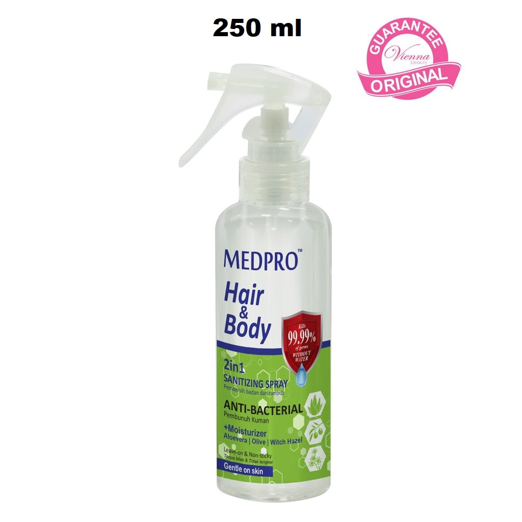 Medpro Hair and Body sanitizing spray 250ml - Disinfektan Tubuh dan Rambut 2in1