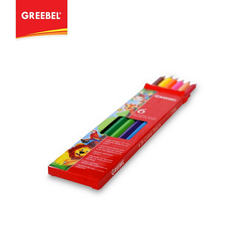 PENSIL WARNA / WARNA CERAH / BAHAN KUAT GREEBEL / GREEBEL 7206 (hex isi 6/12 warna)