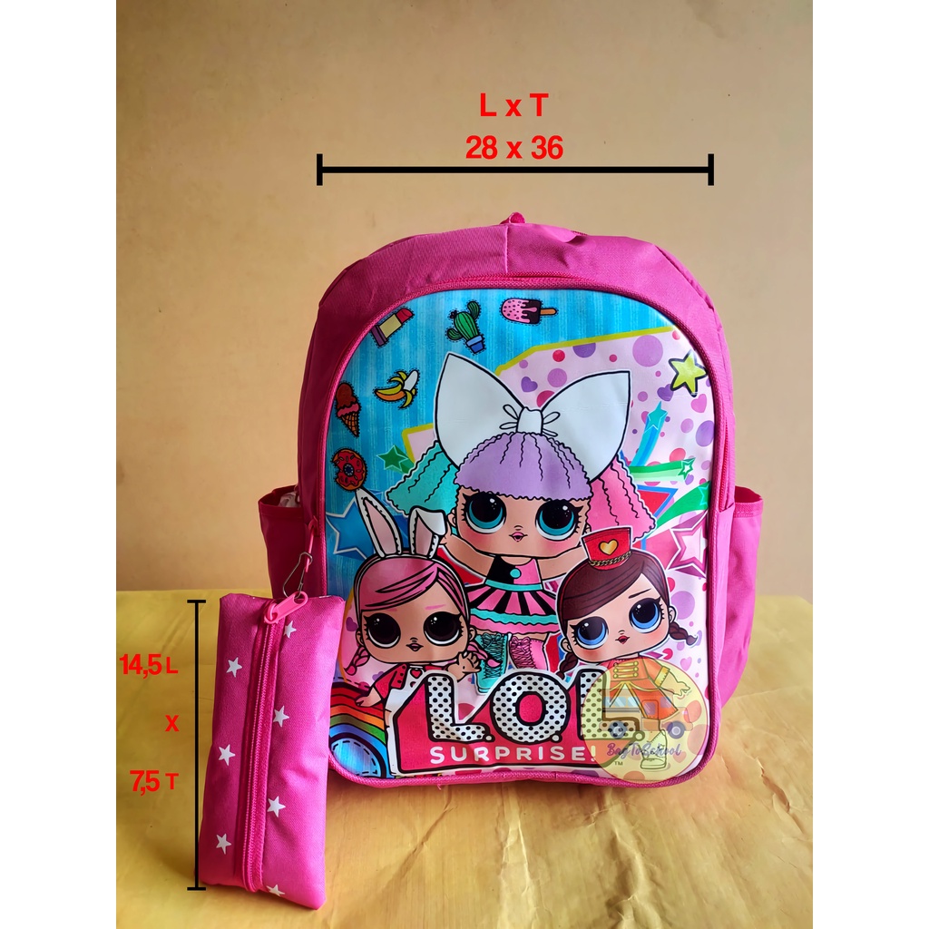 Tas ransel sekolah anak perempuan karakter Lol pul STRIP trendy kekinian