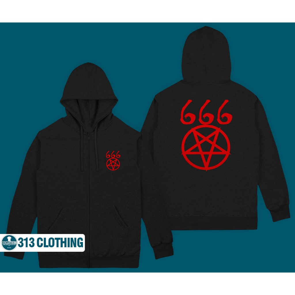 Jaket Hoodie Zipper Satanic 666 Zipper Hoodie Satanic 666 Pentagram
