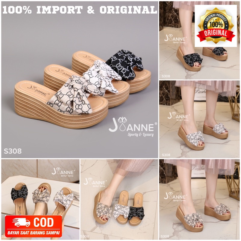 RESTOCK [ORIGINAL] JOANNE Wedges Sandal Shoes Sepatu Wanita #S308