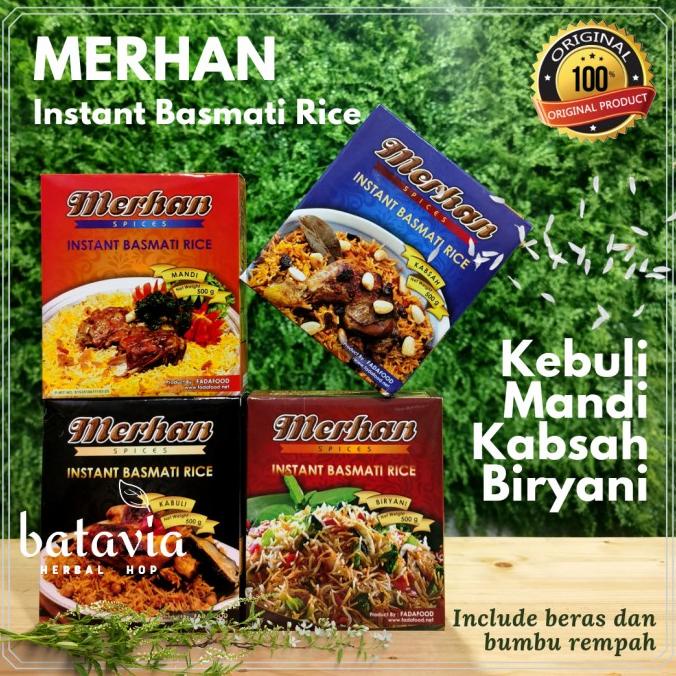 

MERHAN BASMATI RICE NASI INSTANT KEBULI BIRYANI MANDI KABSAH 500GR