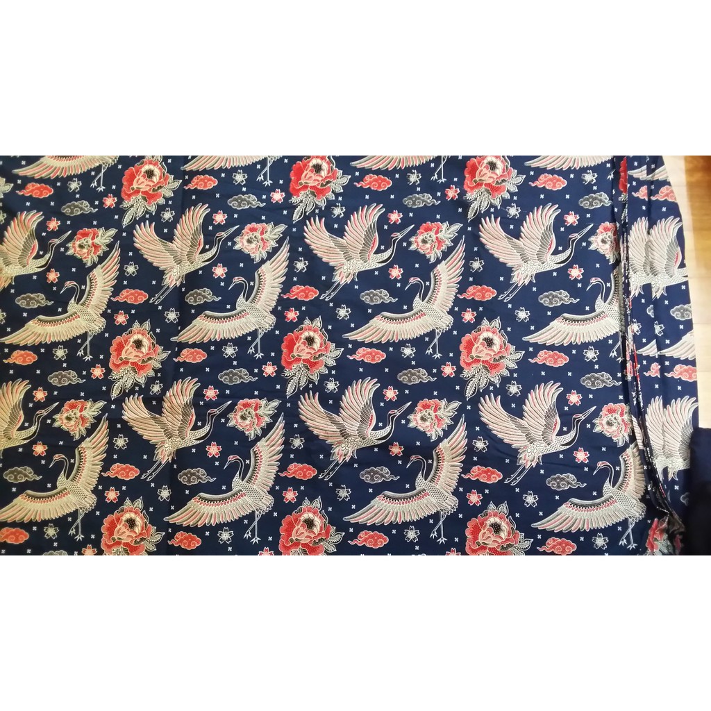 Kain Bahan Batik Solo Meteran bahan baju keluarga seragam couple murah Bangau Terbang