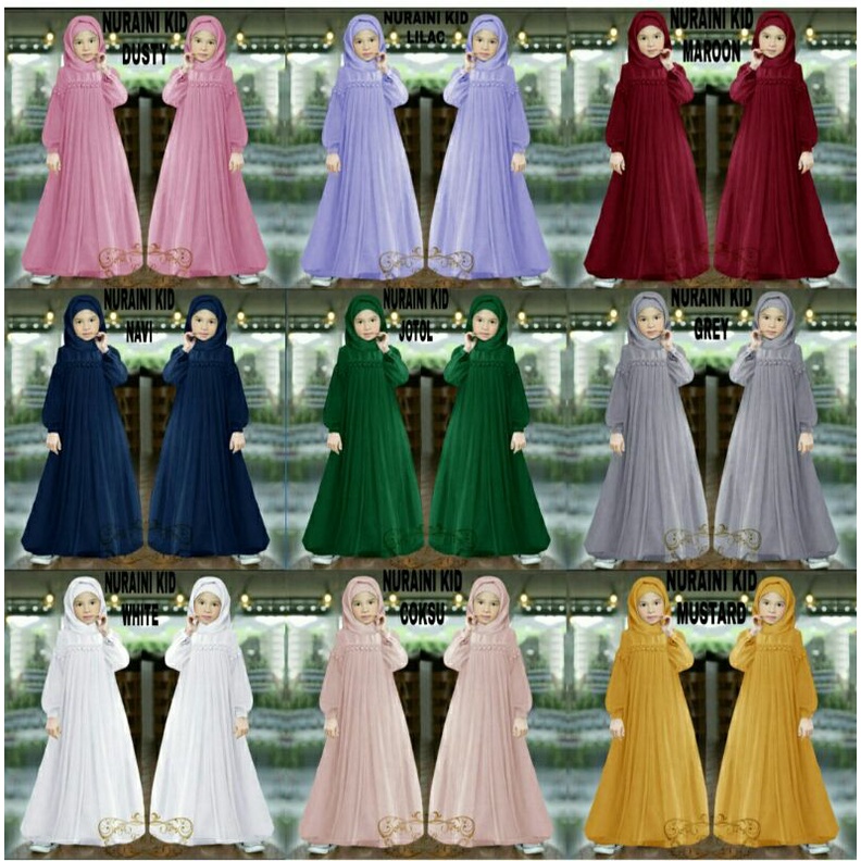 Maxi Maxy Dress Longdress Kondangan Pesta Anak Moscrepe Tile Nuraini Kid Kids